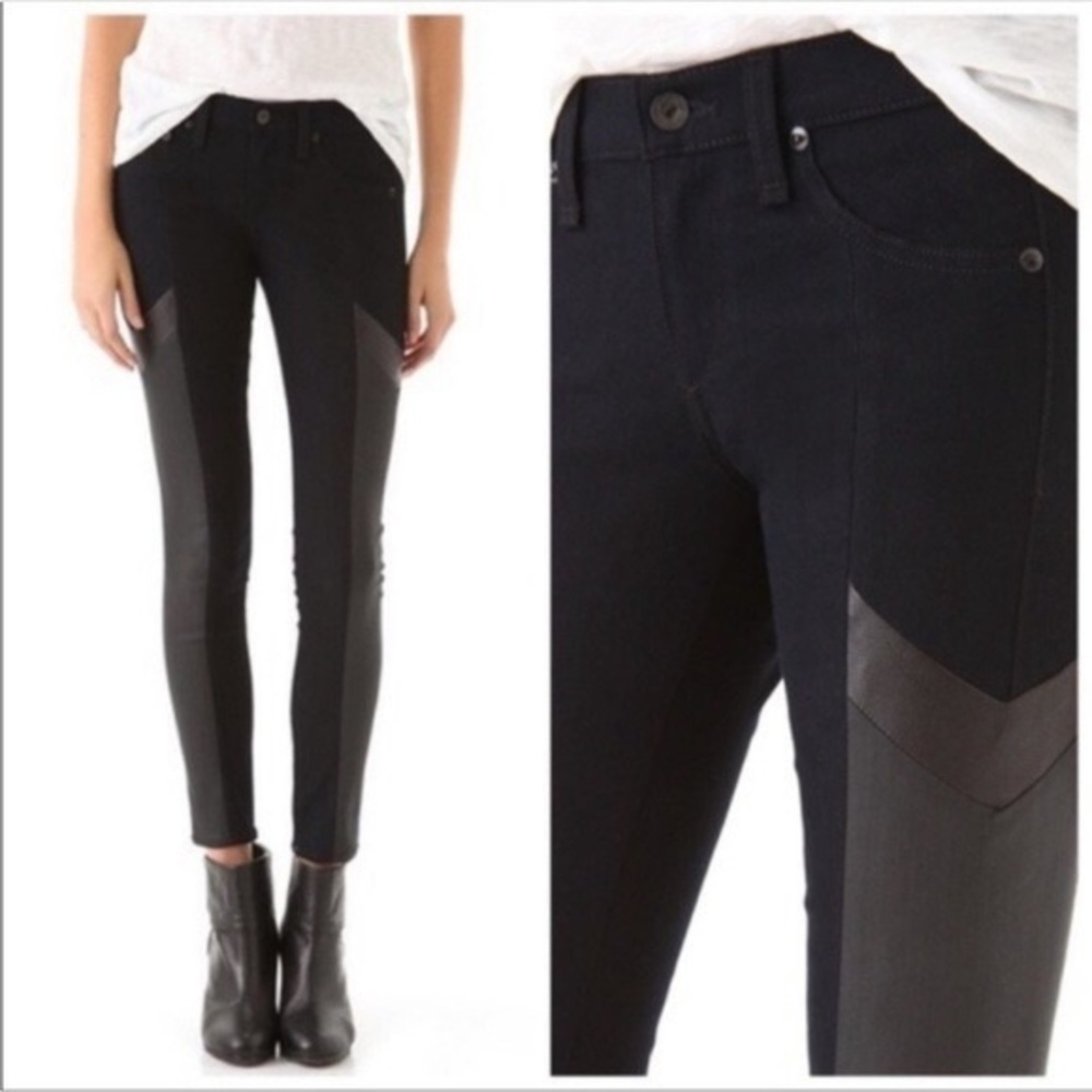 Grand Prix Motocross Leather Panelled Jeans